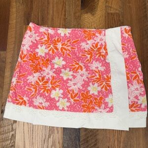 Lilly Pulitzer Pink and Orange Patterned Skirt